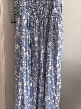 Lily Rose Blue and White Floral Jumpsuit Romper